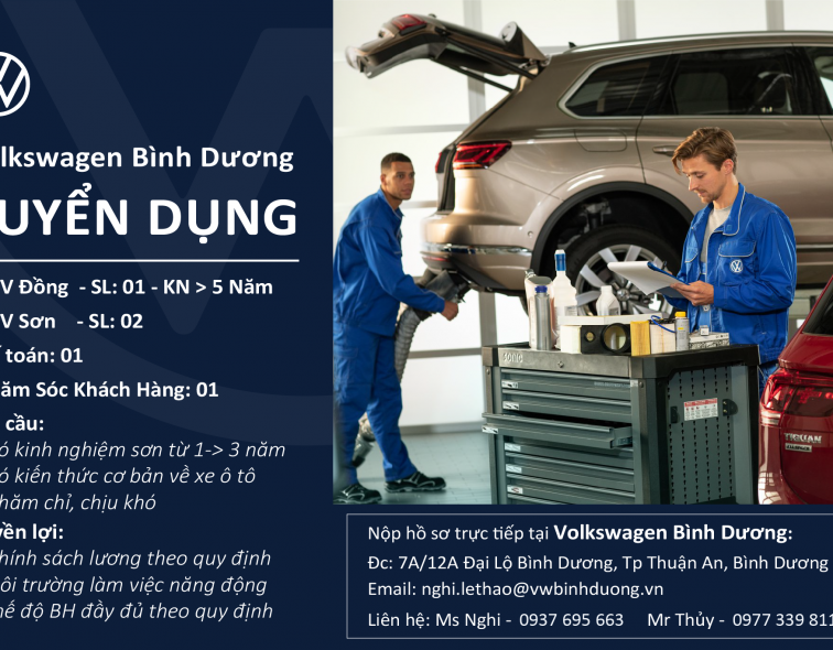 VW Bình Dương tuyển dụng tháng 2.2025