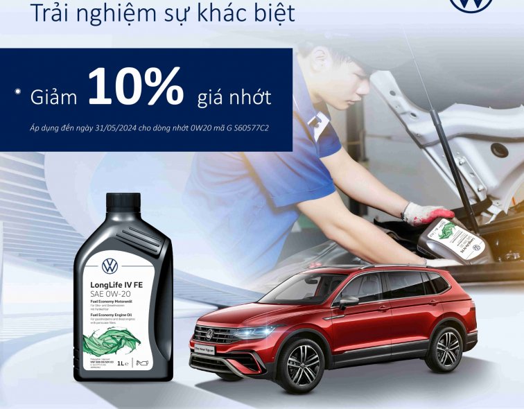 Volkswagen Việt Nam giảm 10% nhớt động cơ 0W20